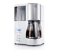 Melitta Cafetera de filtro con jarra de vidrio, Función temporizador y conservación de temperatura, Optima Timer, Blanco, 1008-01