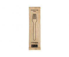 Tessera Bio Products QA123BWFSC - Tenedores de madera (1/1, 16 cm de longitud, 100 unidades)