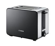 Bosch TAT7203 Tostador Compacto de Acero Inoxidable, 2 Ranuras, 1050 W, Color Negro Grafito