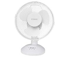 Bomann VL 1137 CB - Ventilador portátil de sobremesa oscilante, 2 velocidades, 30 W, color blanco