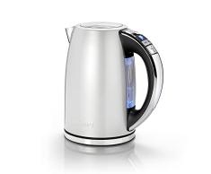 Cuisinart CPK17SE Hervidor de agua eléctrico 1.7 L con Ajustes de temperatura de 85°C a 100°C, Acero inoxidable, 3000W Rápida ebullición, Pantalla digital, Filtro antical, Gris Perla metalizado