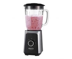 CAMRY CR 4077 - Batidora de vaso con vaso de cristal de 1,5 l, batidora de alto rendimiento, molienda, picar hielo, función pulso, cuchillas de acero inoxidable, 2 velocidades, 1000 W