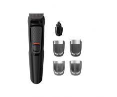 Philips MULTIGROOM Series 3000 Cara 6 en 1 MG3710/15 - Afeitadora (Negro, Rectángulo, Barba, Oído, Ceja, Nariz, Acero inoxidable, 60 min, Integrado)