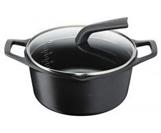 Tefal Aroma - Cacerola de 24 cm aluminio fundido y tapa, antiadherente titanio, con picos vertedores, apta para todo tipo de fuegos incluso inducción y horno