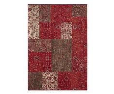 HANSE Home Alfombra Kirie – Alfombra de Patchwork de Pelo Corto, Moderna, Vintage, para Comedor, salón, habitación de los niños, Pasillo, Dormitorio, Cocina, Color Rojo y marrón, 160 x 230 cm