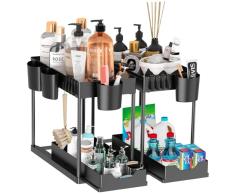 DILEASIR HK29002-BLK Estante de Ducha, plástico, Negro 2 Pack