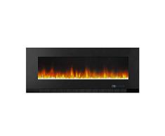Amazon Basics – Chimenea eléctrica multicolor de 127 cm, para montaje en pared, con iluminación LED 3D, con control remoto, 1300 W