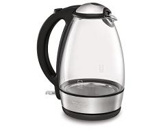Tefal Glass Vision Hervidor de agua, 2400 W, 1.7 litros, Negro, Acero inoxidable, Transparente