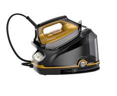 Rowenta Compact Steam Pro DG7644 - Centro de planchado a vapor, 2200, 1100 ml, color negro y amarillo