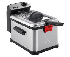 Princess 183001 Freidora Superior, Zona fría y filtro de seguridad, 3200 W, 3 litros, Acero inoxidable, Negro