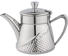 Café Olé Arabica Tetera Martillada, Acabado Espejo, Acero Inoxidable 18/10, Apta Para Lavavajillas, Pomo y Asa de Tacto Frío, 24 oz, 700 ml, AHT-024