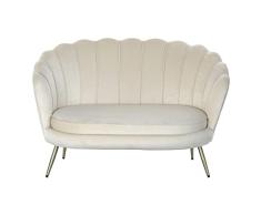 Sofá DKD Home Decor Metal Poliéster Blanco (130 x 77 x 83 cm)