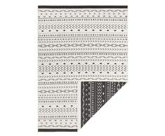 NORTHRUGS Cuba Kuba-Alfombra Reversible (80 x 350 cm, 100% Polipropileno, fácil de Limpiar, Resistente a los Rayos UV y a la Humedad, Apta para Suelo Radiante), Color Negro y Crema, 80x350 cm