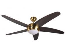 Ventilador de Techno Melton Latón con Luz y Mando a Distancia, 132 cm, Palas Wanaque