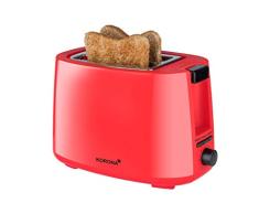 Korona 21132 Tostadora | roja | 2 rebanadas | 750 vatios | con accesorio para panecillos así como un ajuste de descongelación y recalentamiento