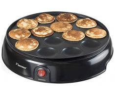 Bestron Sartén para Mini Crepes de Rápido Calentamiento, Revestimiento Antiadherente, 800 W, Negro