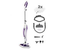 Polti Vaporetto SV440_DOUBLE Escoba a Vapor Doble función con Limpiador portátil, Mata y elimina el 99.9% * de virus, gérmenes y bacterias, Cepillo Vaporforce, 15 en 1, 1500 W, 0.3 litros, Lila/Blanco