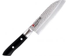 Due Cigni K-74013 Kasumi - Cuchillo de chef pequeño profesional japonés Santoku, 13 cm, acero inoxidable, color negro