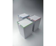 Papelera 8,5 L blanco y azul de resina termoplástica mod. Keope