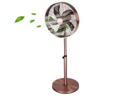 Lifetime Air Ventilador de Pie - 230V - 40 CM - Altura 85-125 CM - 3 Velocidades - Función Oscilante - Inclinación - Cobre