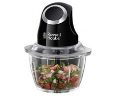 Russell Hobbs Picadora de Alimentos Matte Black - Picadora Eléctrica, Cuchillas de Acero Inoxidable, Accesorios Aptos para Lavavajillas, Manejo con 1 Único Botón, Capacidad de 500 ml, Negro - 24662-56