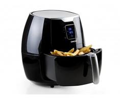 Domo DELI-FRYER XXL Hot air fryer 5,5 L Solo Negro, Plata Independiente - Freidora (Hot air fryer, 5,5 L, 1,5 kg, 80 °C, 200 °C, 30 min)