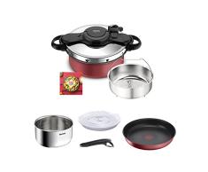 Tefal Ingenio All-In-One - Batería de cocina (8 p, olla antiadherente, cacerola de acero inoxidable, cesta de vapor, tapas, asa, fieltro, 7 estilos de cocción, saludable, apilable, inducción P4704200