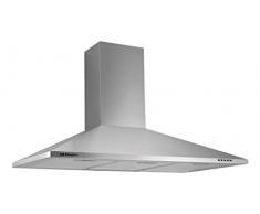 Orbegozo DS 59190 IN - Campana extractora decorativa 90 cm, 3 niveles de potencia, luces LED, 3 filtros desmontables, chimenea ajustable, succión 329 m3/h, 65 W