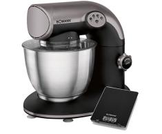 Bomann KM 315 Batidora Amasadora, 5.6 Litros, 5 Velocidades, 1200 W, Incluye Báscula de Cocina, Acero Inoxidable, Negro y Plateado