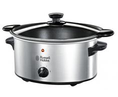 Russell Hobbs Cook@Home - Olla de Cocción Lenta (Cocina Lenta, Olla Baja Temperatura, Inox y Negro, 3,5l) -ref. 22740-56