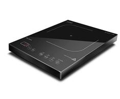 CASO PRO Menu 2100 - Placa de inducción móvil, control inteligente en 12 niveles, 60-240 °C, temporizador hasta 180 minutos, ollas hasta 24 cm, 2100 W, vitrocerámica