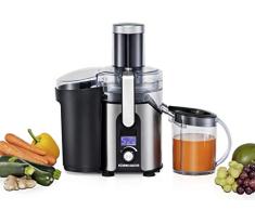Rommelsbacher ES 850/E - Exprimidor (Licuadora centrífuga, Negro, Acero inoxidable, Transparente, LCD, Continuo, 10000 RPM, 2 L)