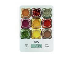Laica KS1040 Mesa Rectángulo Báscula electrónica de cocina Multicolor, Color blanco - Báscula de cocina (Báscula electrónica de cocina, 5 kg, 1 g, Multicolor, Blanco, Vidrio templado, Vidrio)