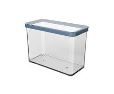 Rotho Loft caja de almacenamiento rectangular de 2,1 l con tapa y sello, plÃ¡stico apto para alimentos (PP) sin BPA, transparente/azul, 2.1l (20.0 x 10.0 x 14.2 cm)