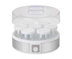 JATA JEYG2266 - Yogurtera con 7 vasos de cristal con tapa de 180 ml aptos para lavavajillas. Libre de BPA. Patas antideslizantes. Medidas: 24 x 12,5 cm