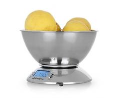 Orbegozo PC 2011 - Báscula de cocina digital de acero inoxidable, bol de mezclado independiente, pantalla digital, temporizador, peso máximo 5 Kg