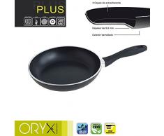 ORYX 5023315 Sartén Aluminio Antiadherente Plus, Forjada, Apta Inducción, Libre PFOA, Diámetro 24 cm, Espesor 5 mm