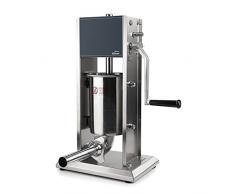 Lacor 60251 Embutidora Manual Profesional, Picadora de Carne, Máquina de hacer Embutido, Acero Inoxidable, Dos Velocidades, Contenedor Inclinable 90º, Incluye Boquillas, 10 L, 10 litros, 18/10, Inox