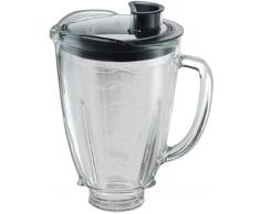 Oster 004936-050-000 - Jarra de vidrio redonda 6 tazas (1.5 l) con tapa redonda, color negro y tapón de llenado