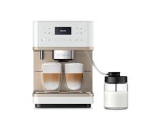 Miele CM 6360 MilkPerfection Máquina de café con OneTouch for Two, AromaticSystem, 8 perfiles individuales, DoubleShot, compatible con WiFi, iluminación LED, blanco loto