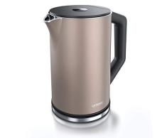 Arendo – Hervidor de Agua Eléctrico de 1,5 litros - Acero Inoxidable - con Ajuste de Temperatura de 40°C a 100°C en incrementos de 5 ° - Modelo Elegant - Diseño de doble pared - Libre de BPA