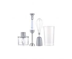 Melchioni Family MIXXXO TRIO, batidora de mano, base de acero extraíble, batidora de 2 velocidades, cuchillas de acero, picadora de 500 ml, batidor, vaso medidor, 400 W