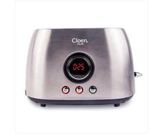 CLOEN Tostadora de Pan 2 Rebanadas | Ranuras Anchas | Tostador, 800W, 6 Niveles Ajustables, 3 Funciones | Toaster | Bandeja Extraíble para Migas Easy Toaster