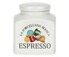 La porcelana blanca - Tarro de porcelana decorado Espresso Conserva