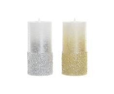 Vela LED DKD Home Decor Navidad Cera (2 pcs) (7 x 7 x 15.5 cm)