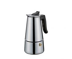 Cilio Adriana - Cafetera italiana (acero inoxidable, apta para inducción) 4 Tassen gris