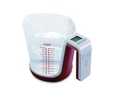 Ilsa 9750 Balanza de Cocina Jarra Digital, Capacidad 3 kg, Granate