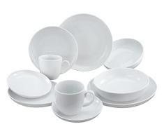 Creatable, 22715 Serie ALLROUND - Vajilla (10 piezas, porcelana), color blanco