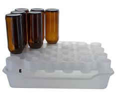 FASTFERMENT FR Beer 1+1 Estante y Bandeja de Secado de Botellas de Cerveza Individual, Plástico HDPE de Grado alimenticio sin BPA, Blanco