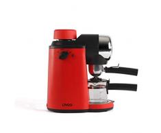 LIVOO Feel good moments - Máquina de café a presión 3,5 bares, Boquilla de vapor | Capacidad 4 tazas, Percolador para café molido | 800W DOD159 Rojo